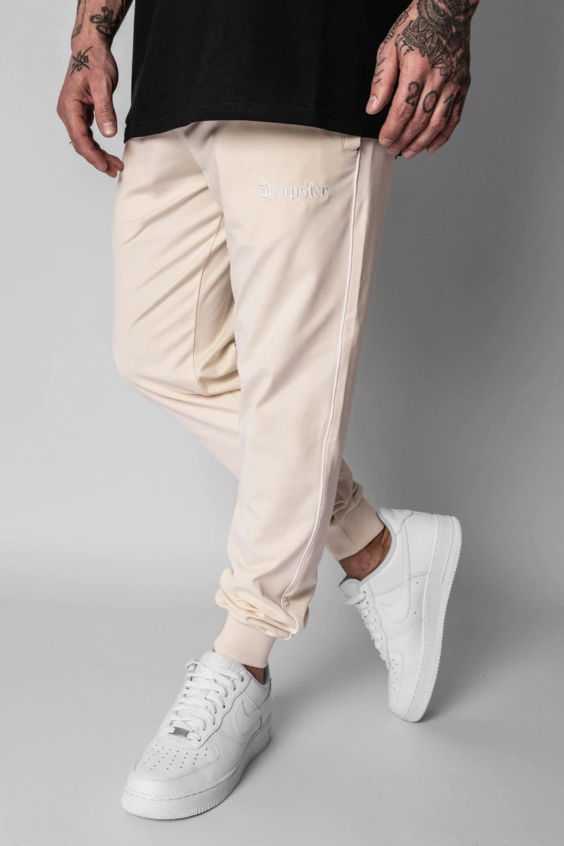 Dropsize Track Pants Side Stripe Cream White