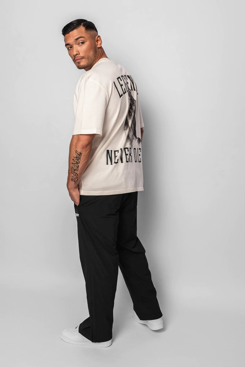 Dropsize Heavy Oversize "Legends Never Die" T-Shirt Cream White