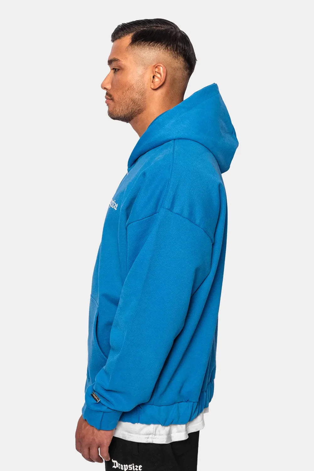 Dropsize Super Heavy Oversize Blank Zip Hoodie Royal Blue