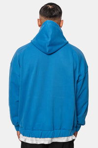 Dropsize Super Heavy Oversize Blank Zip Hoodie Royal Blue