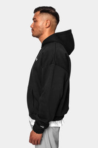 Dropsize Super Heavy Oversize Blank Zip Hoodie Black