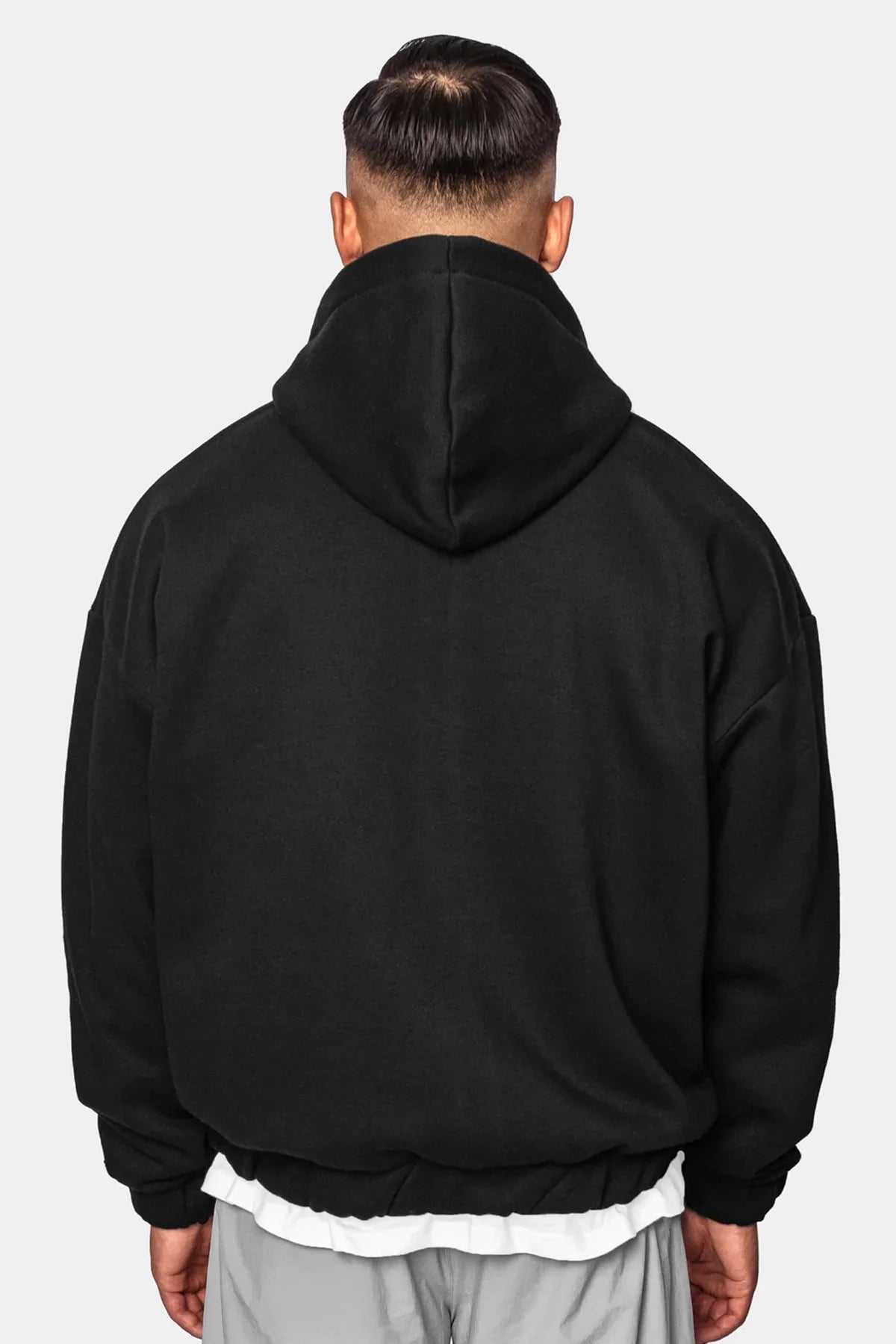 Dropsize Super Heavy Oversize Blank Zip Hoodie Black