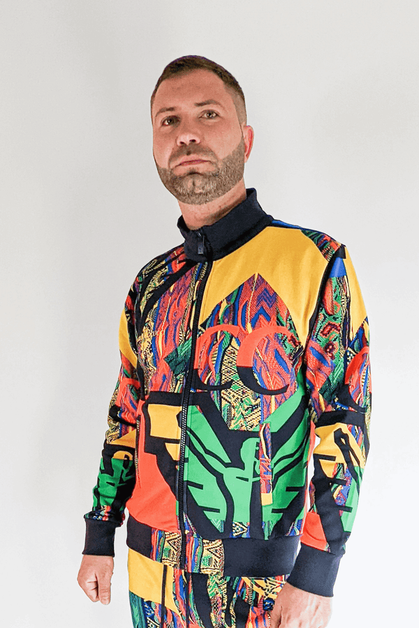 Carlo Colucci Allover Print Trackjacket Multicolor