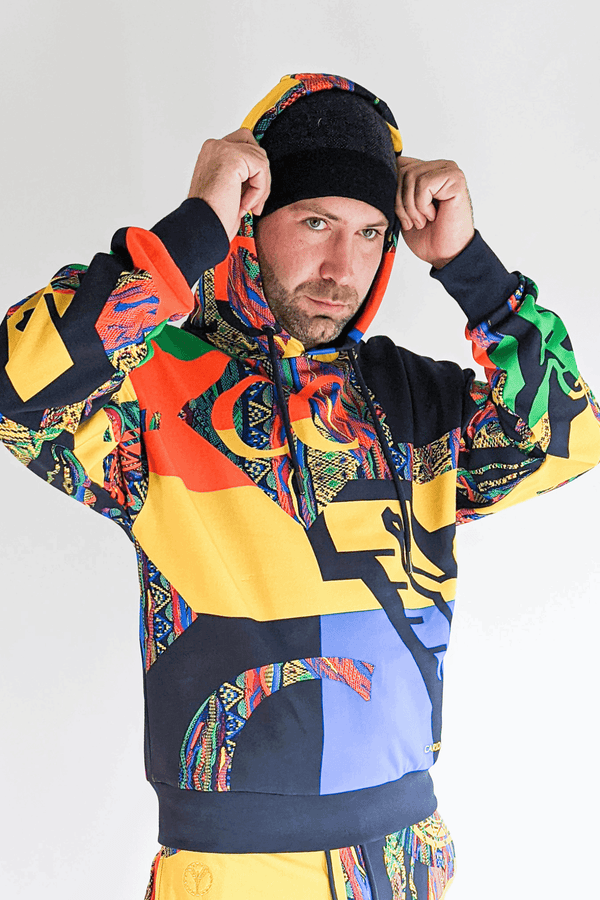 Carlo Colucci Allover Print Hoodie Multicolor