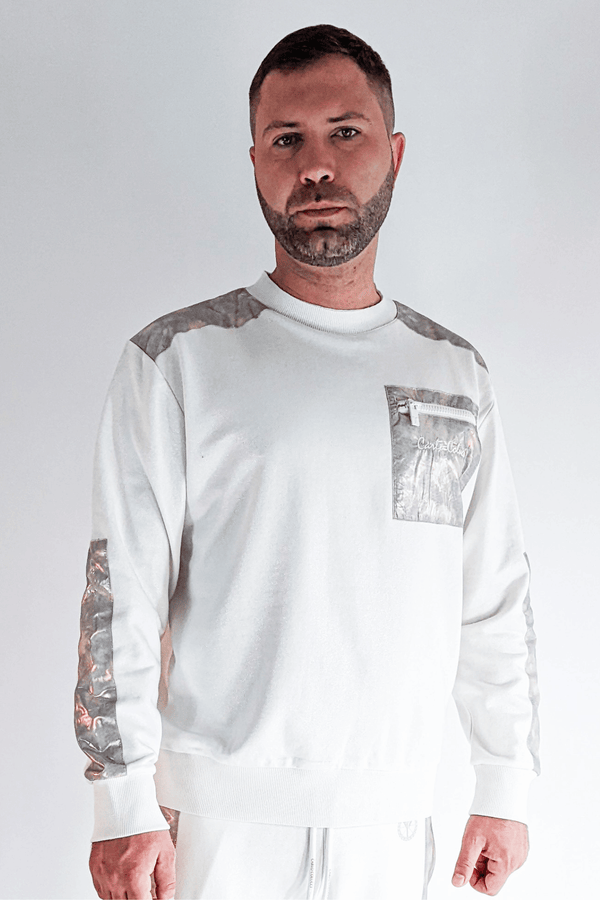 Carlo Colucci Sweatshirt mit Permut Details White