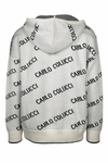 Carlo Colucci All Over Logo Knitted Hoody White
