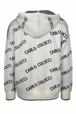 Carlo Colucci All Over Logo Knitted Hoody White