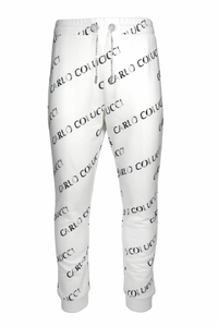 Carlo Colucci All Over Logo Sweatpants White