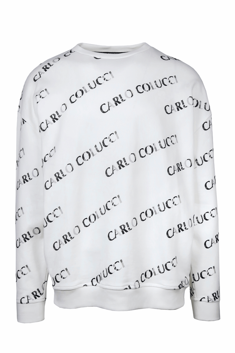 Carlo Colucci All Over Print Sweatshirt White