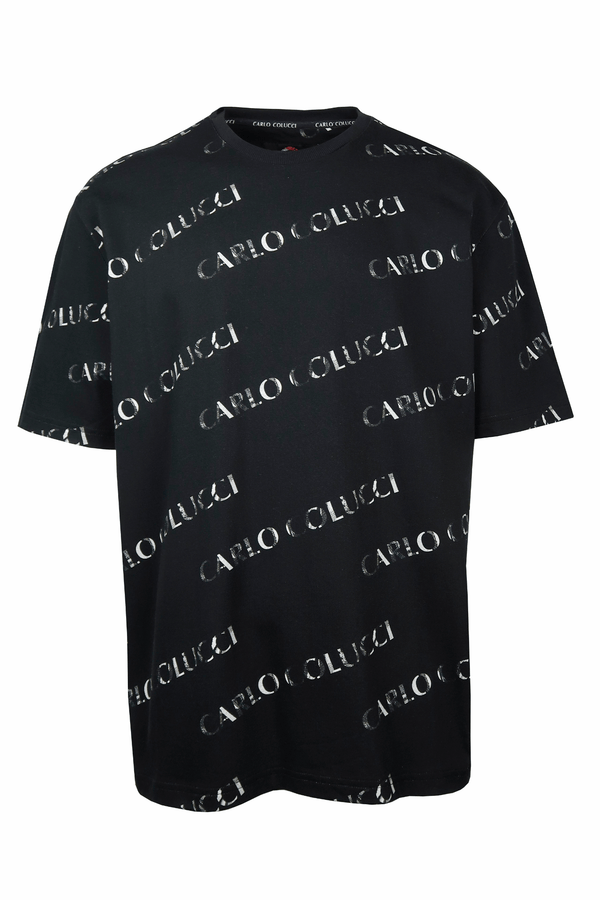 Carlo Colucci All Over Print T-Shirt Black