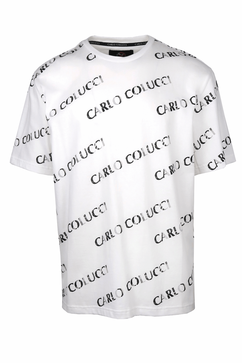 Carlo Colucci All Over Print T-Shirt White