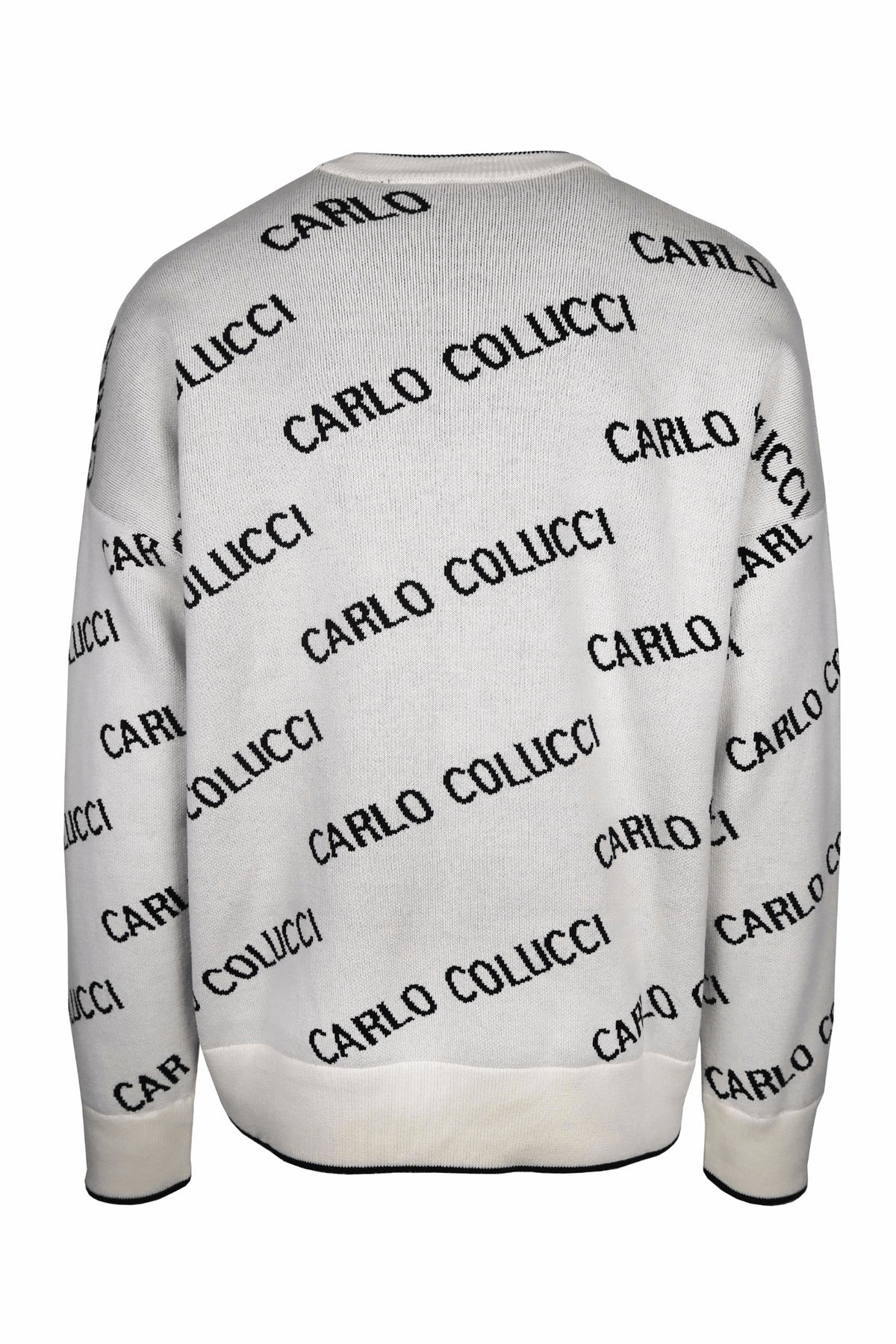 Carlo Colucci Strick All Over Logo Pullover White