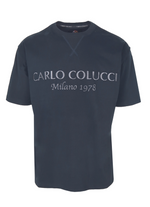 Carlo Colucci Oversized-Shirt Basic Logo Unicolor Black