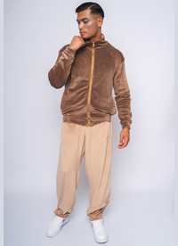 Massari G's Velour Suit Pants Sand Beige