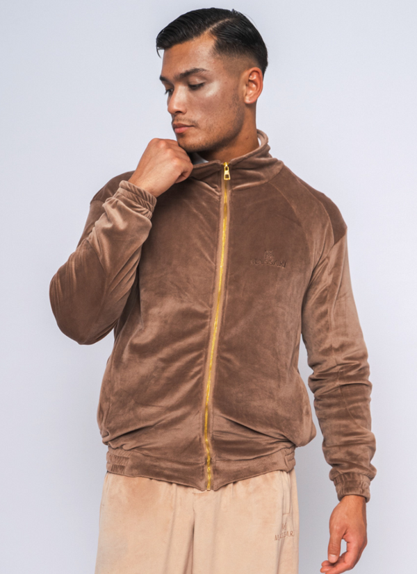 Massari G's Velour Suit Jacket Sand Sand