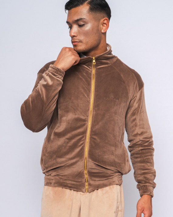 Massari G's Velour Suit Jacket Sand