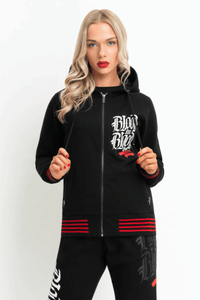 Blood In Blood Out La Fuente Zip Hoodie Black Red