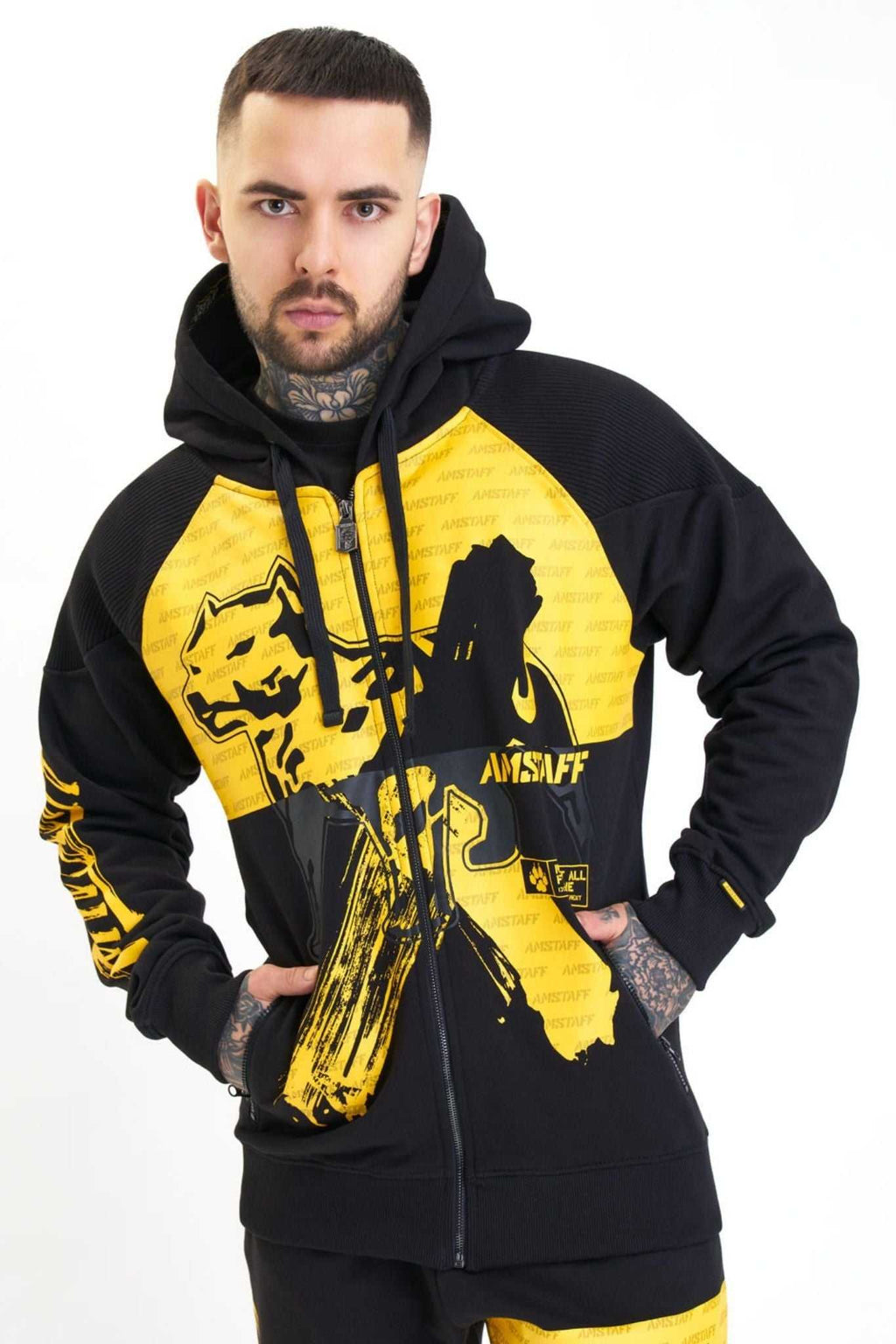 Amstaff Infarus Zip Hoodie Black/Yellow