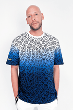 Carlo Colucci T-Shirt mit Monogram White Blue