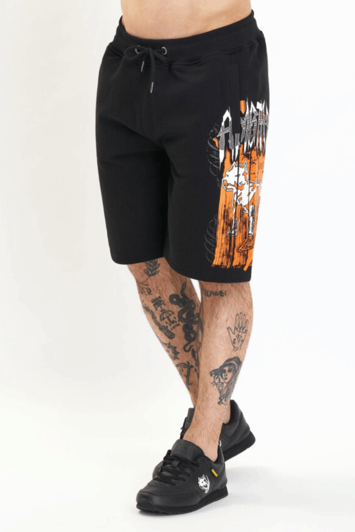 Amstaff Bloxic Sweatshorts Black Orange