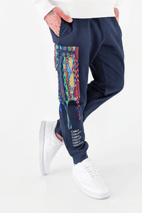 Carlo Colucci Cargo Sweatpants mit Strickdruck Blue Multicolor