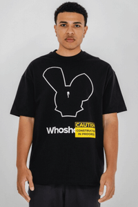 Who Shot Ya Caution Oversize T-Shirt Black