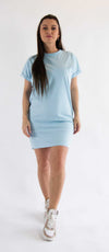 Soulside Frauen T-Shirt Kleid - Basic Dressy Babe - Babyblau