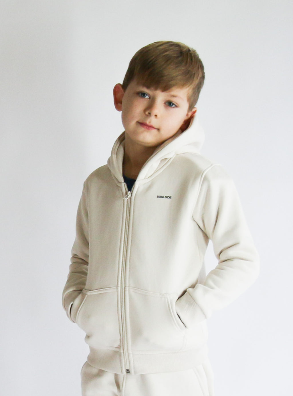 Soulside Kids Basic Zip Hoodie Coconut Milk