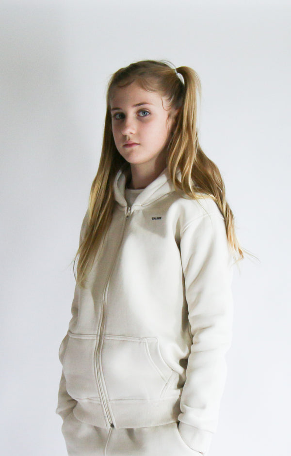 Soulside Kids Basic Zip Hoodie Coconut Milk