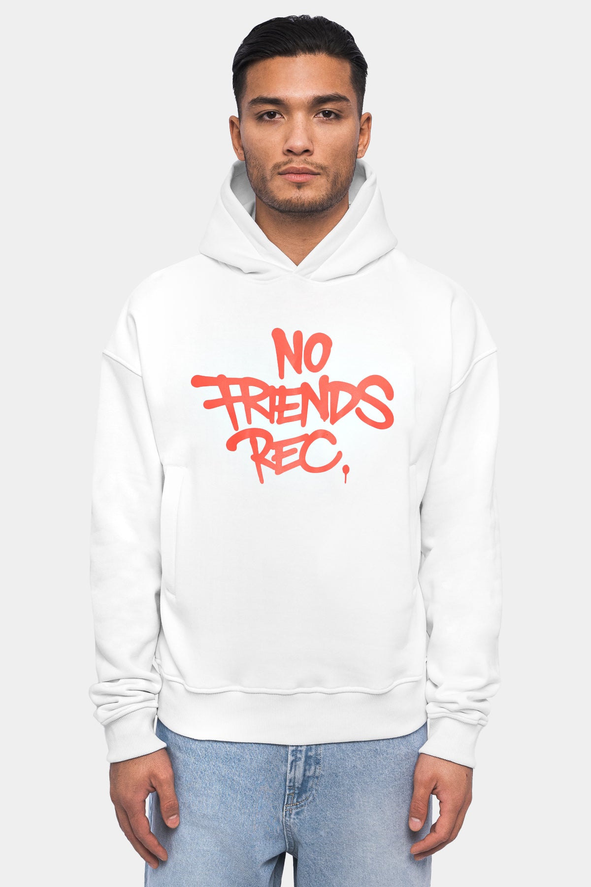 DRiBBLA No Friends Oversized Hoody White