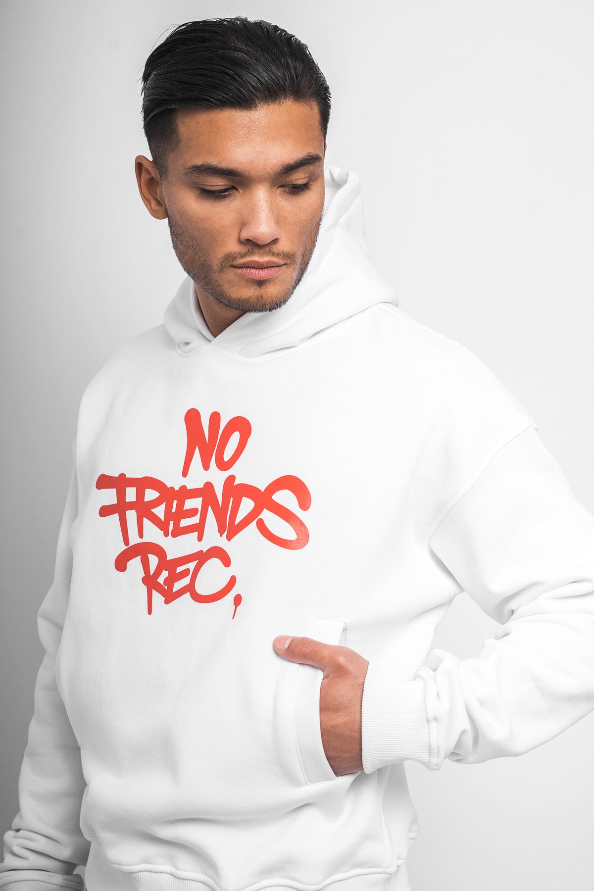 DRiBBLA No Friends Oversized Hoody White