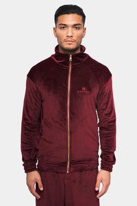 Massari G's Velour Suit Jacket Burgundy