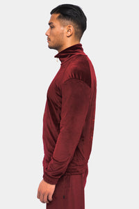 Massari G's Velour Suit Jacket Burgundy