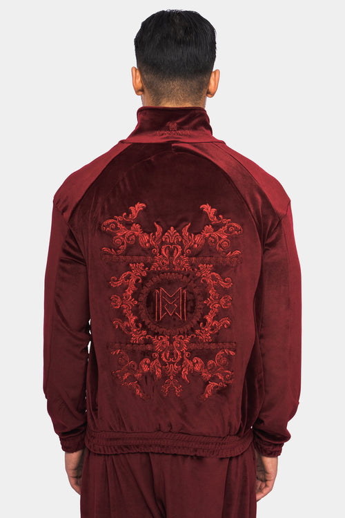 Massari G's Velour Suit Jacket Burgundy