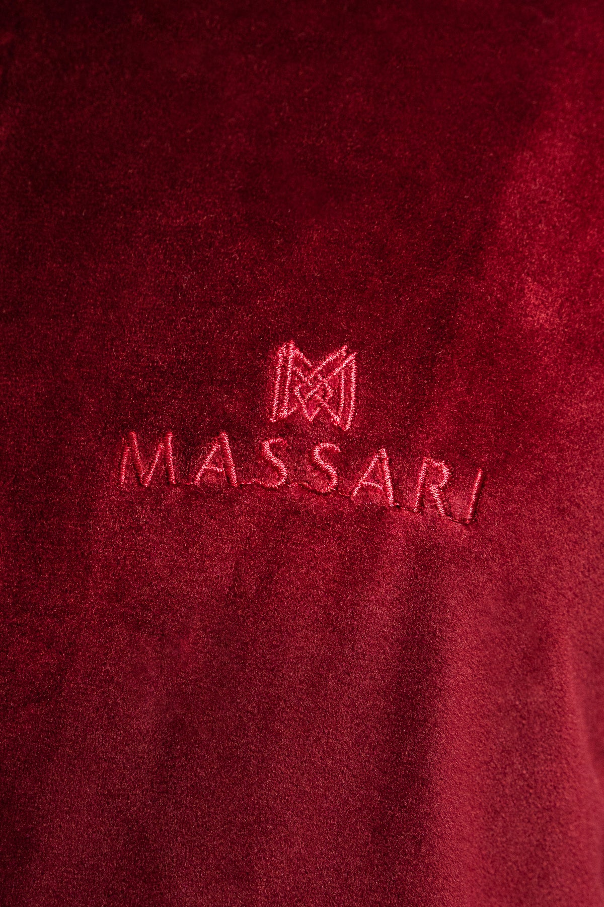 Massari G's Velour Suit Jacket Burgundy