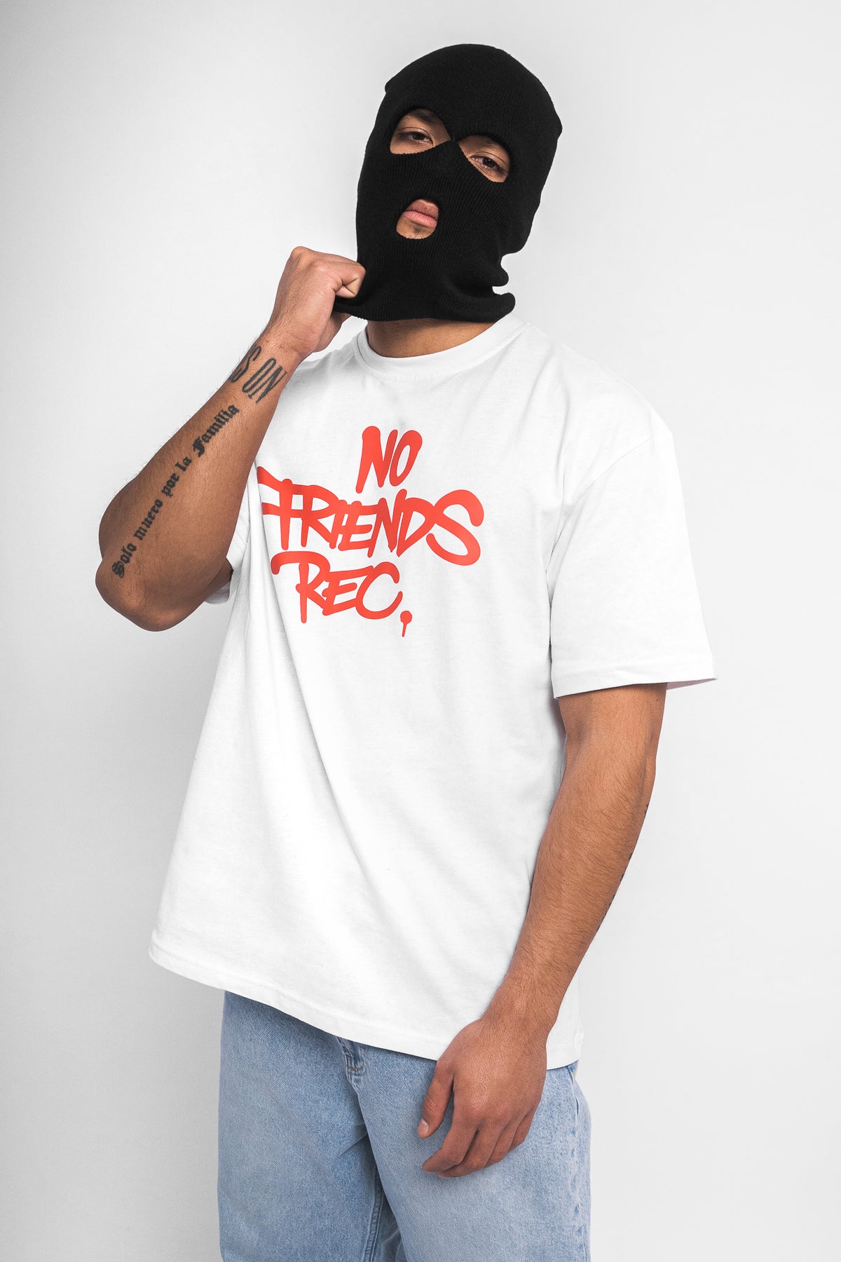 DRiBBLA No Friends Oversized T-Shirt White