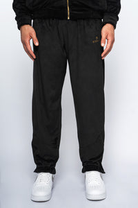 Massari G's Velour Suit Pants Black Gold