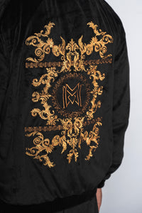 Massari G's Velour Suit Jacket Black Gold