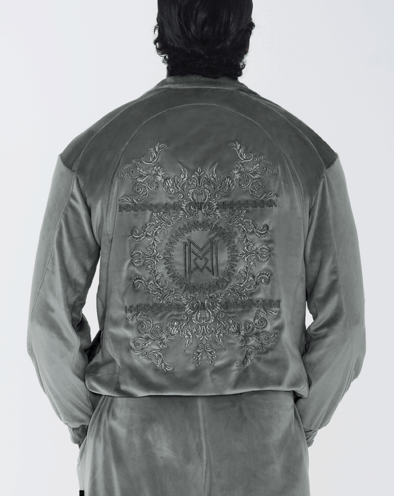 Massari G's Velour Suit Jacket Olive