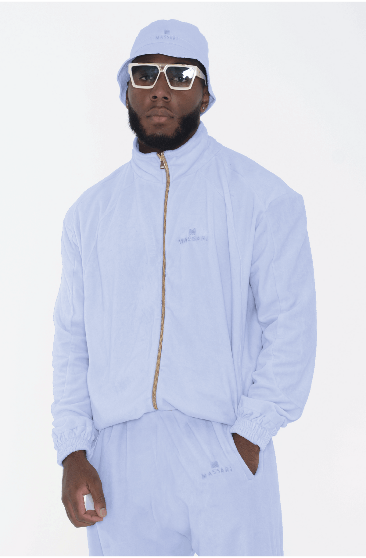 Massari G's Cloud Fleece Suit Jacket Baby Blue