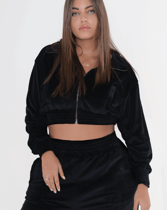 Massari Babe Velour Suit Jacket Black
