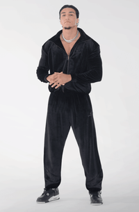 Massari G's Velour Suit Jacket Black