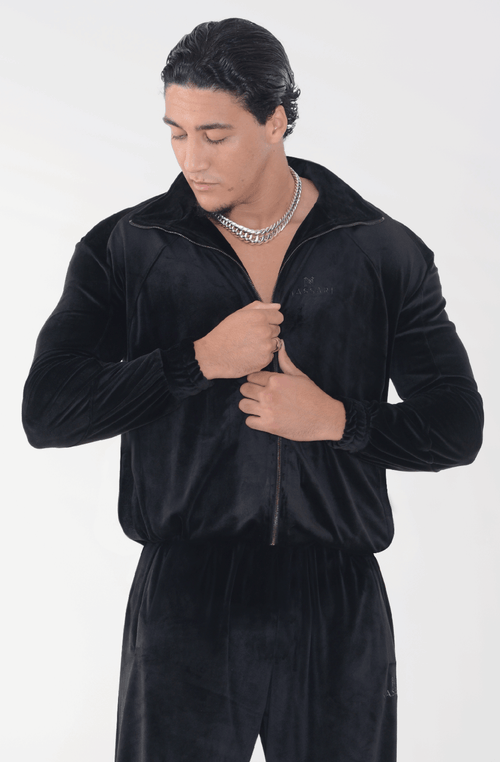Massari G's Velour Suit Jacket Black