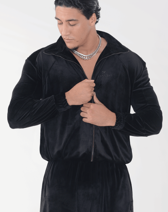 Massari G's Velour Suit Jacket Black