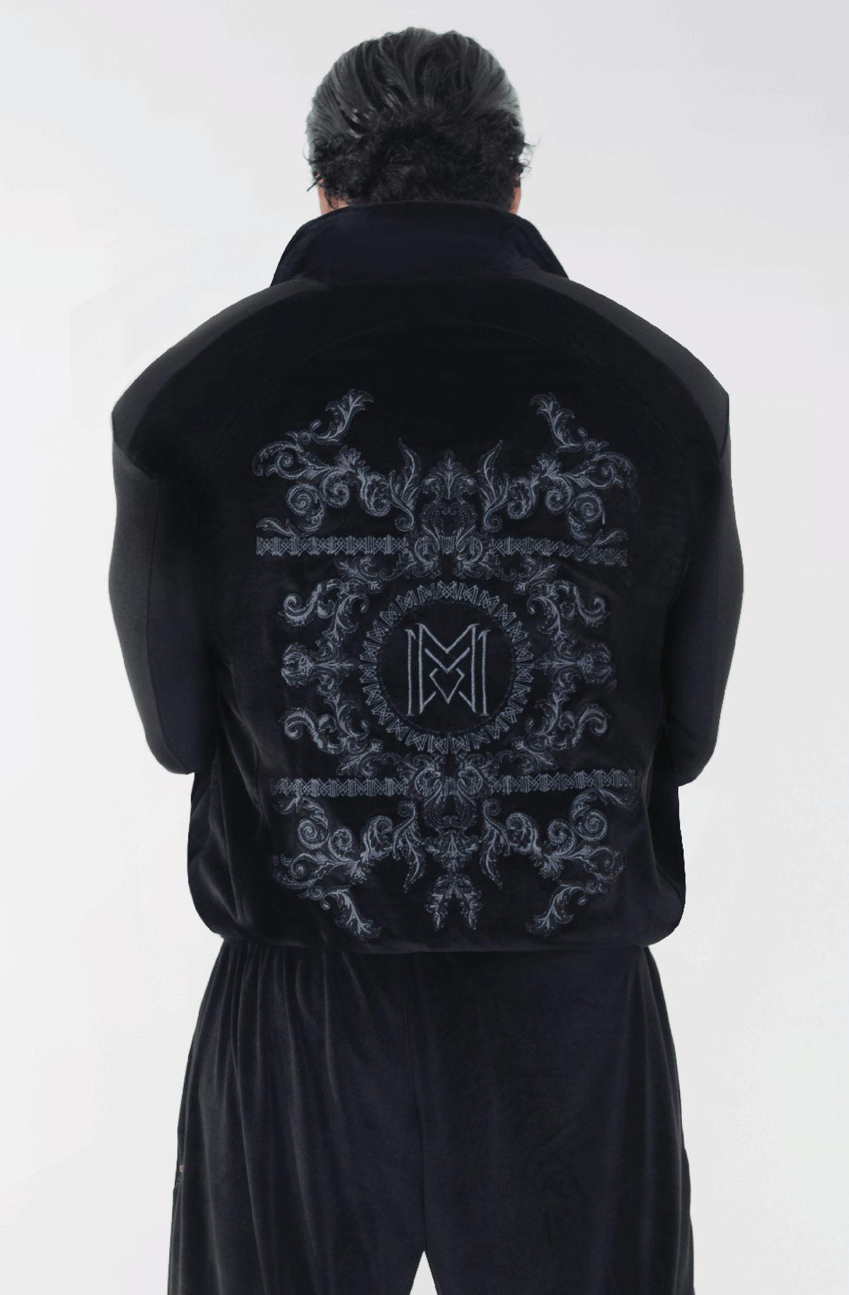 Massari G's Velour Suit Jacket Black