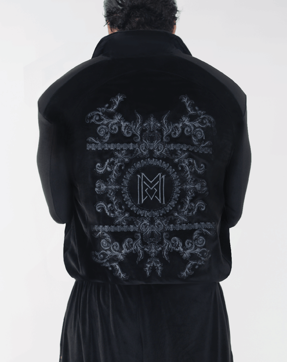 Massari G's Velour Suit Jacket Black