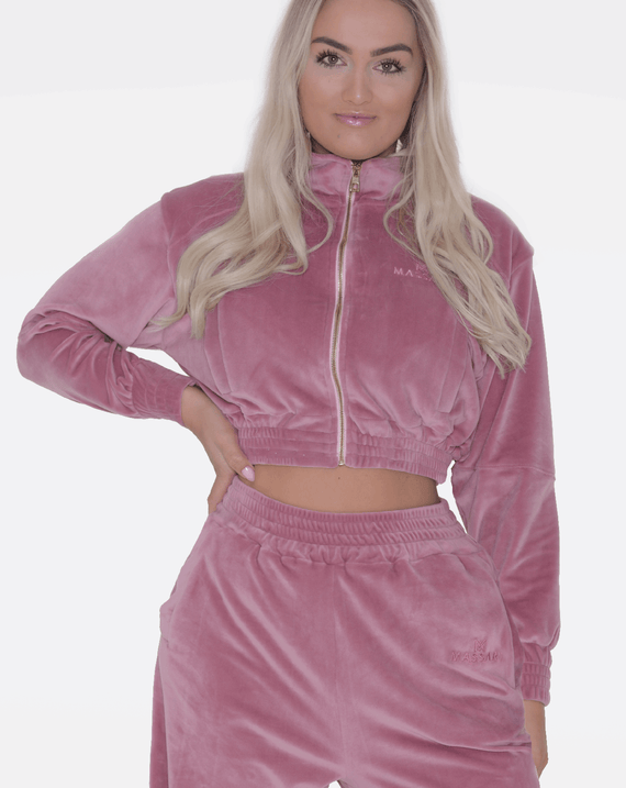 Massari Babe Velour Suit Jacket Rose