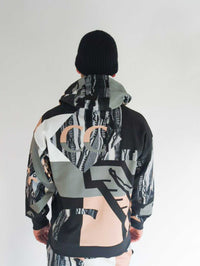 Carlo Colucci Allover Print Hoodie Black Grey Rose
