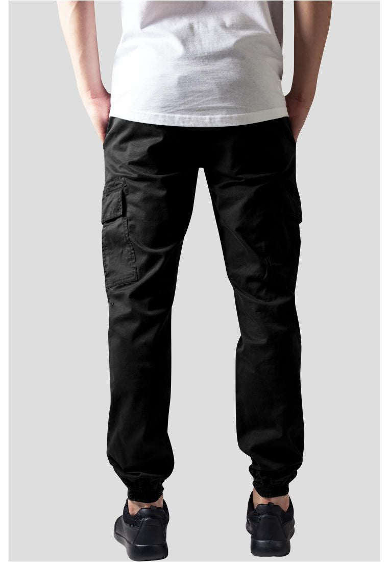 Urban Classics Washed Cargo Twill Jogging Pants Black