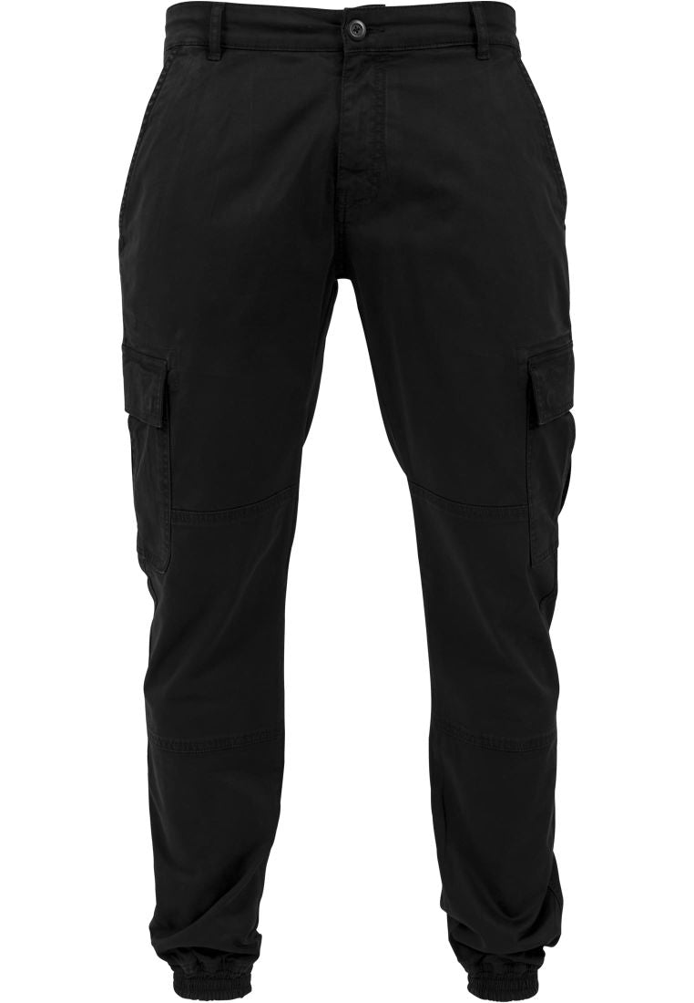 Urban Classics Washed Cargo Twill Jogging Pants Black